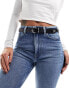 ASOS DESIGN studded waist and hip jeans belt in black