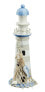 Leuchtturm Holz blau weiß Deko