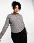 Фото #2 товара COLLUSION Plus cable knit oversized collar zip through jumper in grey marl