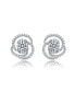 Фото #2 товара White Gold Plated with Cubic Zirconia Solitaire Love Knot Swirl Stud Earrings