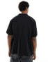 Dr Denim Madi short sleeve relaxed fit resort collar shirt in black