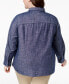 Plus Size Cotton Chambray Roll-Sleeve Shirt, Created for Macy's