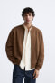 Faux suede bomber jacket