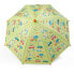 EUREKAKIDS Green children´s umbrella with car print