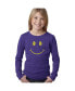 ფოტო #1 პროდუქტის Big Girl's Word Art Long Sleeve T-Shirt - Be Happy Smiley Face