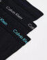 Calvin Klein cotton stretch boxer briefs 3 pack in black with coloured logo