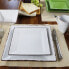 16 Piece Square Beaded Stoneware Dinnerware set, Service for 4