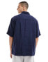 Фото #3 товара GANT short sleeve garment dyed linen revere collar shirt relaxed fit in navy