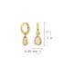 ფოტო #1 პროდუქტის Classic Wedding Party Small 2 CTW Yellow Citrine Halo Pear Shaped Teardrop Huggie Earrings Latch Hinge Back Hinge Gold Plated Sterling Silver