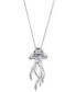 ფოტო #3 პროდუქტის Ombré® Multi-Gemstone (3/8 ct. t.w.) & Nude Diamond (1/4 ct. t.w.) Jellyfish Pendant Necklace in 14k White Gold, 18" + 2" extender