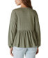 ფოტო #2 პროდუქტის Women's Embroidered Pintuck Peplum Top