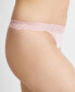 ფოტო #2 პროდუქტის Women's Cotton Blend Lace-Trim Thong Underwear, Created for Macy's