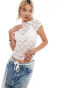 Фото #1 товара COLLUSION scoop back off white lace top