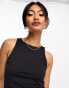 Фото #4 товара Vila racer neck slinky vest top in black