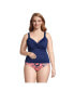 Фото #5 товара Plus Size V-Neck Wrap Wireless Tankini Swimsuit Top