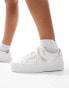 Calvin Klein Jeans bold flatform lace up trainers in white & silver