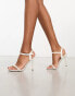 Фото #6 товара Glamorous mid heel sandals with pearls in white