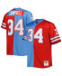 Men's Earl Campbell Light Blue, Red Houston Oilers Big and Tall Gridiron Classics Split Legacy Retired Player Replica Jersey