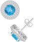 ფოტო #1 პროდუქტის Rhodolite Garnet (3-1/3 ct. t.w.) & White Topaz (3/4 ct. t.w.) Stud Earrings in Sterling Silver (Also in Citrine, Peridot, Blue Topaz, & Amethyst)