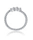 Sterling Silver Cubic Zirconia Coiled Bead Stacking Ring