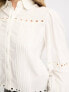 Miss Selfridge soft western detail shirt in ivory