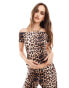 Фото #1 товара Fashionkilla super soft bardot top in leopard print