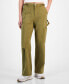 Juniors' High-Rise Washed Cargo Pants