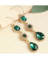 Women's Green Embellished Teardrop Earrings