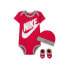 Фото #1 товара [LN0073-A4Y] Baby Nike Bodysuit, Hat and Booties 3-PC Box Set