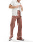 Фото #3 товара ASOS DESIGN smart vintage flare linen blend trousers in terracota