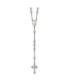ფოტო #1 პროდუქტის Sterling Silver Rhodium-plated Beaded Rosary Pendant Necklace 25"