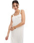 Фото #4 товара ONLY embroidered maxi dress in white