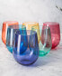 Фото #2 товара Glass European Style Crystal, Stemless Wine Glasses Set of 6