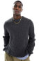 Фото #2 товара ASOS DESIGN oversized knitted fisherman rib jumper in charcoal