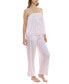 Фото #6 товара Women's 2-Pc. Satin Lace-Trim Pajamas Set