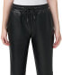 Фото #6 товара Women's High-Rise Faux-Leather Drawstring Pants