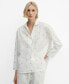 Women's Floral Embroidered Cotton Pajama Shirt