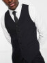 Фото #3 товара Noak premium wool-rich skinny suit waistcoat in black