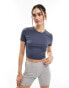 Фото #1 товара Threadbare Maddy super stretch crop tee in charcoal