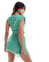 Фото #4 товара ASOS DESIGN co-ord high neck ruched top with ties in green gingham