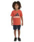ფოტო #1 პროდუქტის Toddler & Little Boys 2-Pc. Logo Graphic T-Shirt & French Terry Cargo Shorts Set