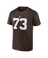 Фото #2 товара Men's Joe Thomas Brown Cleveland Browns Retired Player Icon Name and Number T-shirt