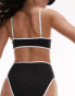 Фото #8 товара Topshop mix and match contrast trim cami bikini top in monochrome