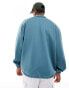 ASOS DESIGN oversized half zip scuba sweatshirt in teal