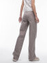 Topshop Tall low rise washed straight leg trouser in taupe