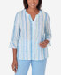 ფოტო #1 პროდუქტის Women's Hyannisport Stripe Button Down Blouse Top