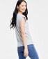 Фото #2 товара Women's Embellished Cotton Top, Created for Macy's