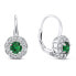 Dazzling silver dangling earrings with zircons EA333WG