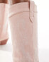 Glamorous western knee boots in pink micro