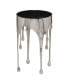 Фото #4 товара Aluminum Drip Accent Table with Melting Design and Shaded Glass Top, 16" x 16" x 25"